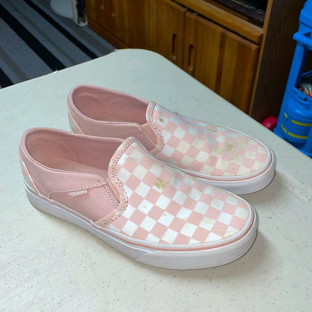 Pink checkered vans